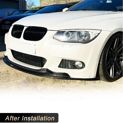 Автомобильный передний бампер, спойлер для BMW 3 серии E92 LCI M Sport Coupe 2010 2011 2012, передняя губа для подбородка, передний спойлер из углеродного волокна