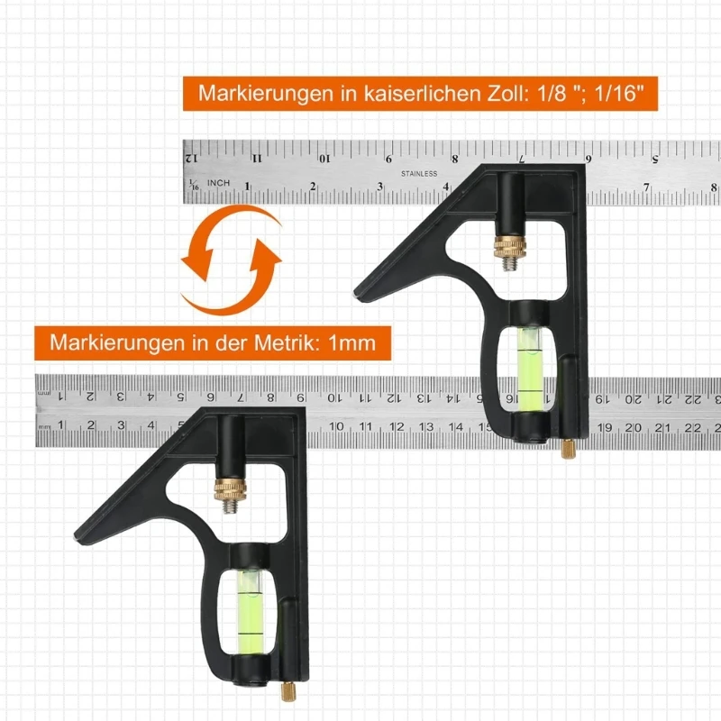 Многофункциональная линейка горизонтальный движущийся квадрат с ручкой для