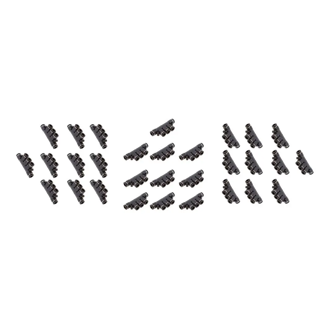 

30pcs 1/4'' Pneumatic T Push In Connector Air Line Quick Fittings Joint