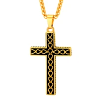 collare gold cross necklace men heart cross christian jewelry 316l stainless steel jesus cross necklace hip hop women p846