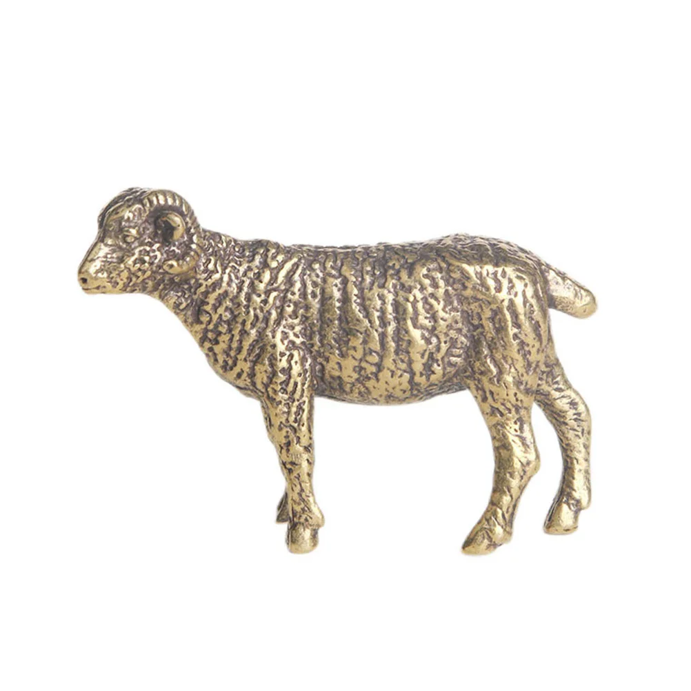 

Sheep Brass Figurinestatue Zodiac Animal Figurines Sculpture Ornament Wealth Retro Statues Decor Vintage Chinese Prosperity Luck