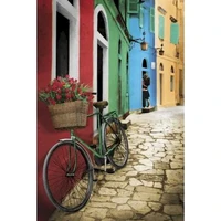 gatyztory bicycle street scenery painting by numbers kits for adults children handmade diy gift 40x50cm frame home decor artcraf