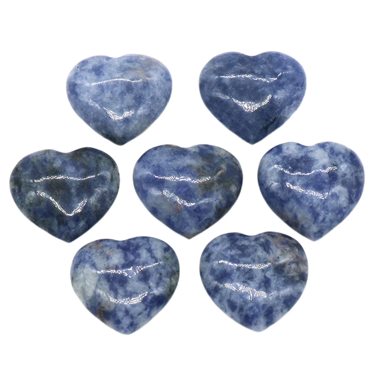 

0.8Inch Craved Healing Chakra Sodalite Heart Mini Gemstones Polished Pocket Decor Meditation Balancing Collects Rocks