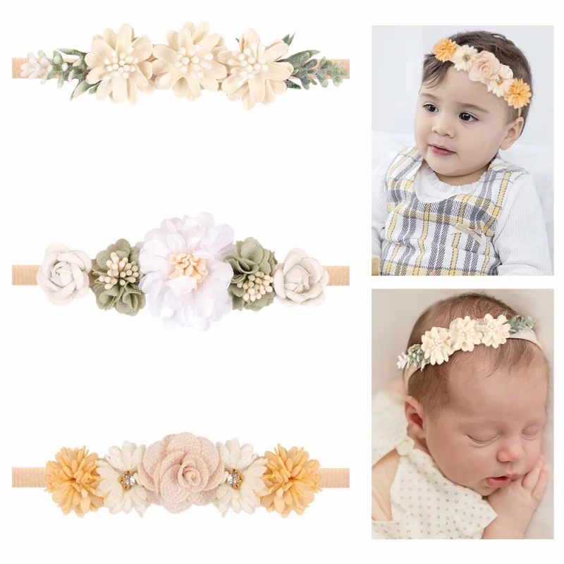 

Эластичная нейлоновая лента для волос с цветочным рисунком