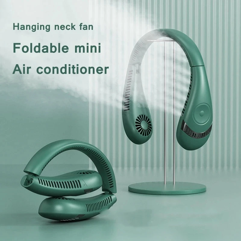 

Leafless hanging Neck Fan 360 Degree Ventilador Fan USB Rechargeable Mini Cooling Fan Portable Folding Sports Hanging Neck Fan