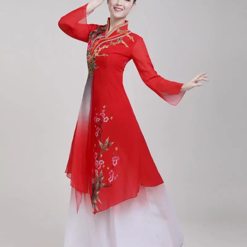 Платье для классических танцев элегантное национальное платье Янко поющий веер