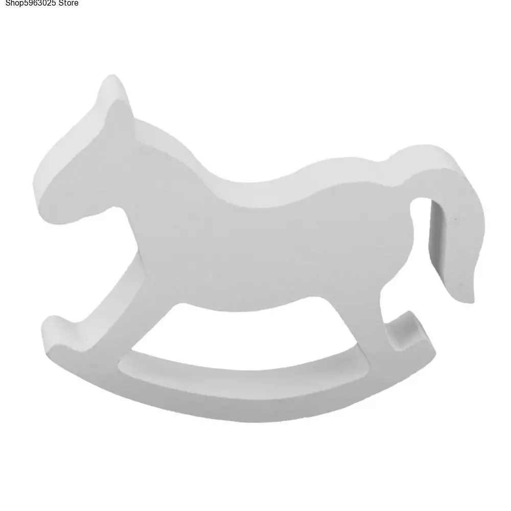 

Маленькая белая ретро лошадка-качалка, троянская Свадебная деревянная лошадь, украшение для детской фотосессии и подарки