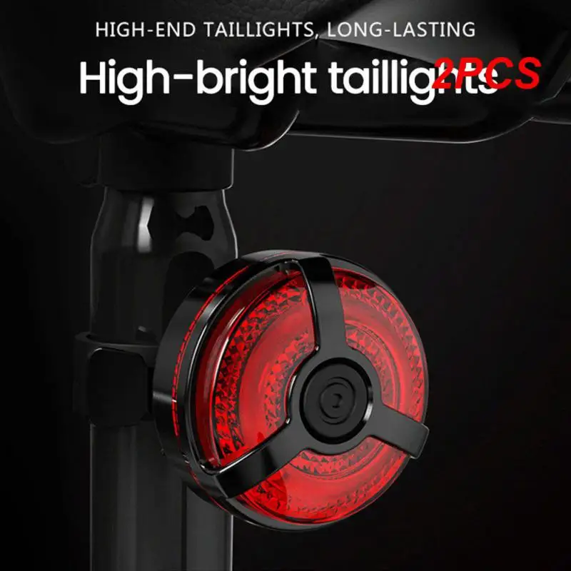 

2PCS Portable Tail Light LED Rear Stoplight USB Rechargebale Road Bike Climbing Warning Light Waterproof Riding Safety