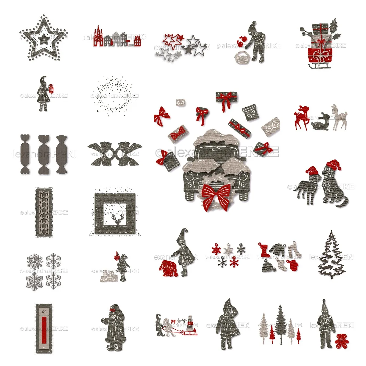 

2023 New Christmas Tree Snowflake Clothes Gift Cutting Dies Hot Foil Scrapbooking Diary decorate Embossing Template Diy Greeting