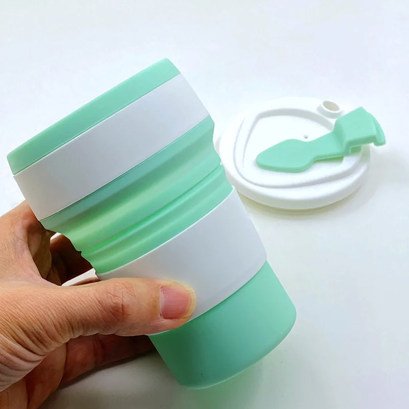 

350ml Silicone Multifunctional High Temperature And Scald Resistant Portable Folding Water Cup With Lid