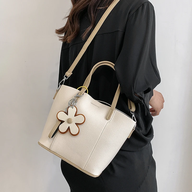 VeryMe Solid Color Pu Leather Large Capacity Totes Fashion All-Match Shoulder Bags For Women Simple Crossbody Pack сумка женская