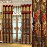 2022 new european style curtains for living dining room bedroom chenille embroidered luxury curtains french windows