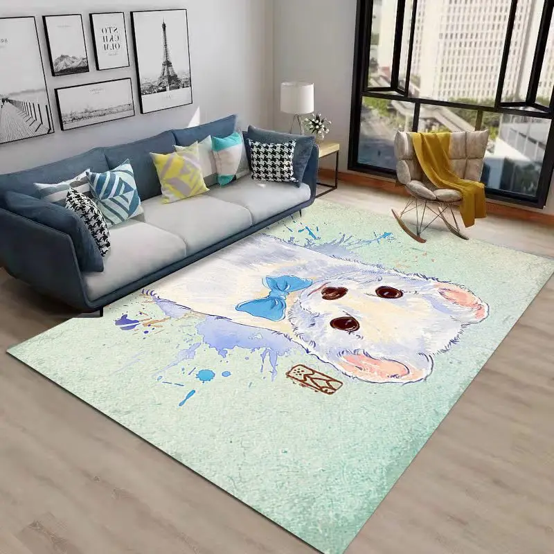 

Simple and lovely living room carpet large cartoon bedside mat summer ins household bedroom mat bedroom decoration Lounge Rug