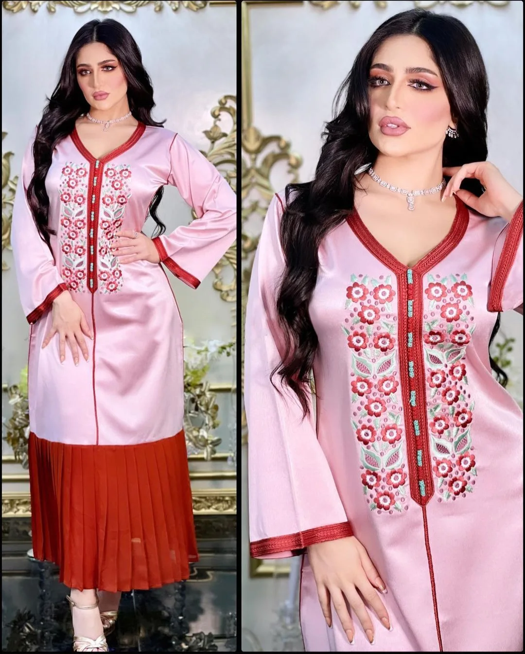 Eid вышивка Рамадан мусульманская абайя индийское платье женские платья Марокко Jilbab Турция исламское платье кафтан арабский Elbise 2022
