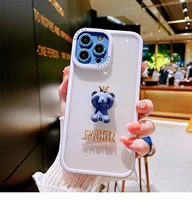 3d bear for iphone 13 12 11 pro max xr xs x 7 8 plus silicone flash diamond iphone case