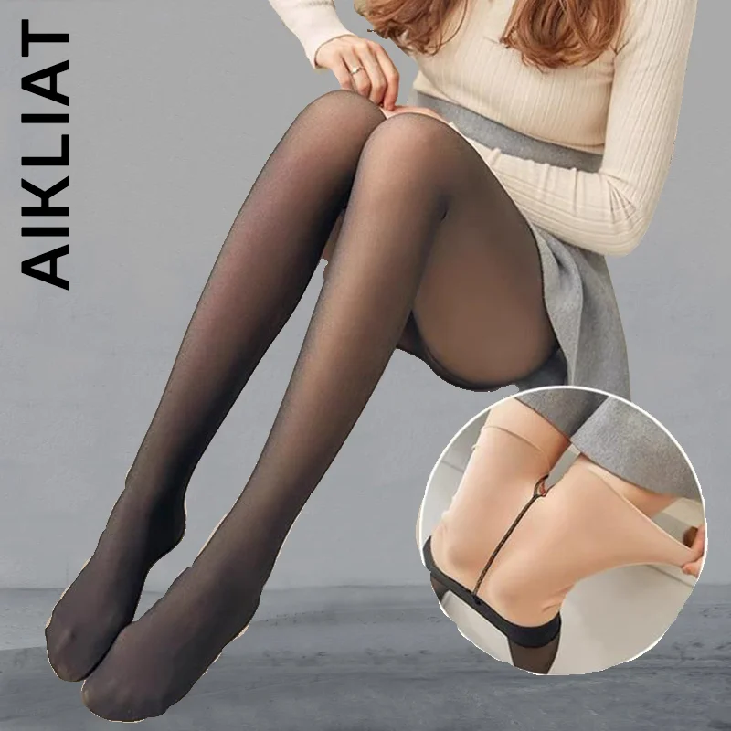 

Aikliat теплые ТЕРМОколготки, женские сексуальные осенние носки, брюки, поддельные чулки, трусики с эффектом кожи, Тонкие полупрозрачные колготки, леггинсы