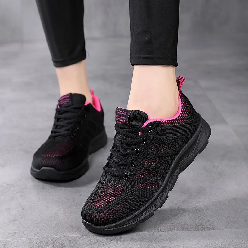 Breathable Women's Vulcanized Shoes Summer Anti-slip Female Running Shoes Lightweight Women Sneakers Lace-up Flats Free Shipping