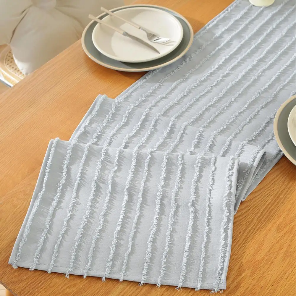 

Solid Striped Table Runner Decorative Cloth For Holiday Party Dining Room Dresser Decor 13 x 72 Inch Table Runners