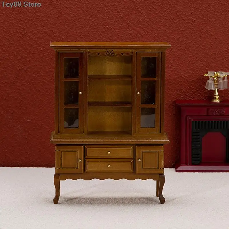 

New 1PC Miniature Wooden Chinese Classical Wardrobe Mini Cabinet Bedroom Furniture Kits Home & Living For 1/12 Scale Dollhouse