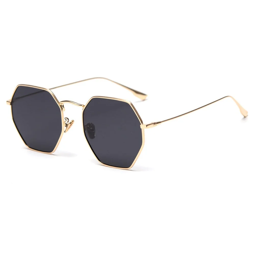 

Man polarized sunglasses octagonal gold metal driving sun glasses for women retro high quality uv400 summer hot sale