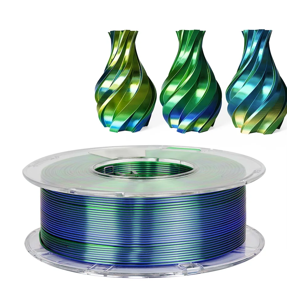Tricolor Silk 3D Printer PLA Filament 1kg 1.75mm three Plastic Consumables Material For Printing loading=lazy