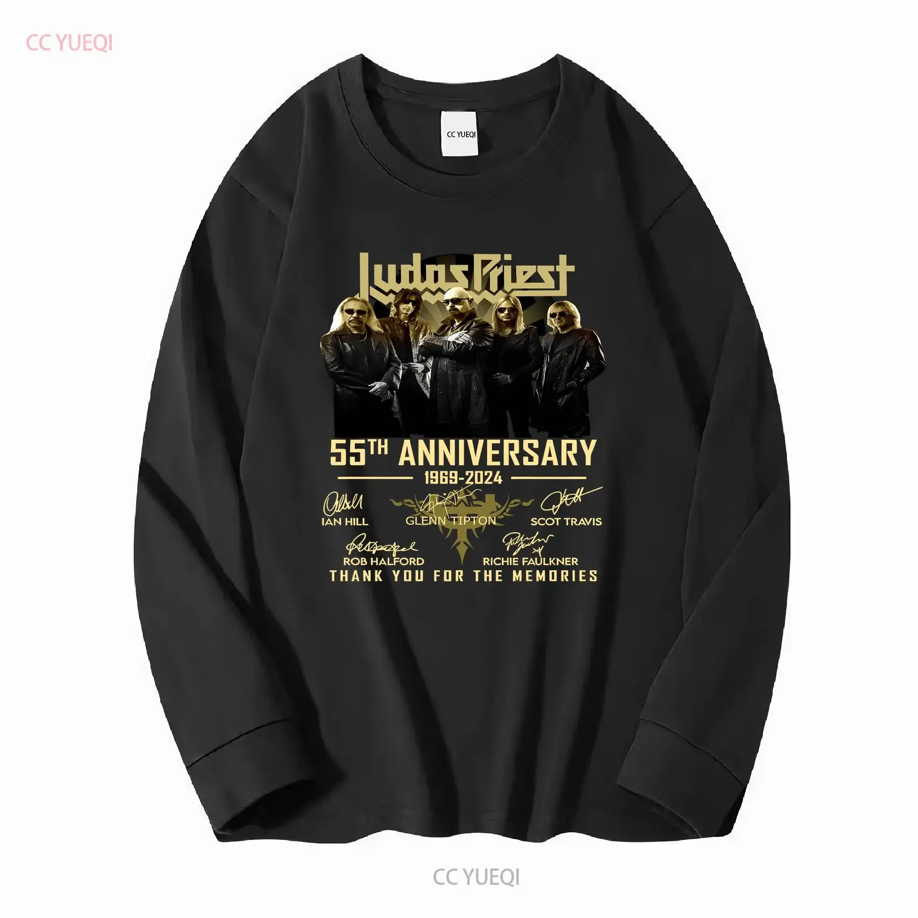 Фото Футболка Judas Priest на 55-летие 1969 2024, спасибо за воспоминания, с длинными или короткими рукавами, винтажная стираная графика №3