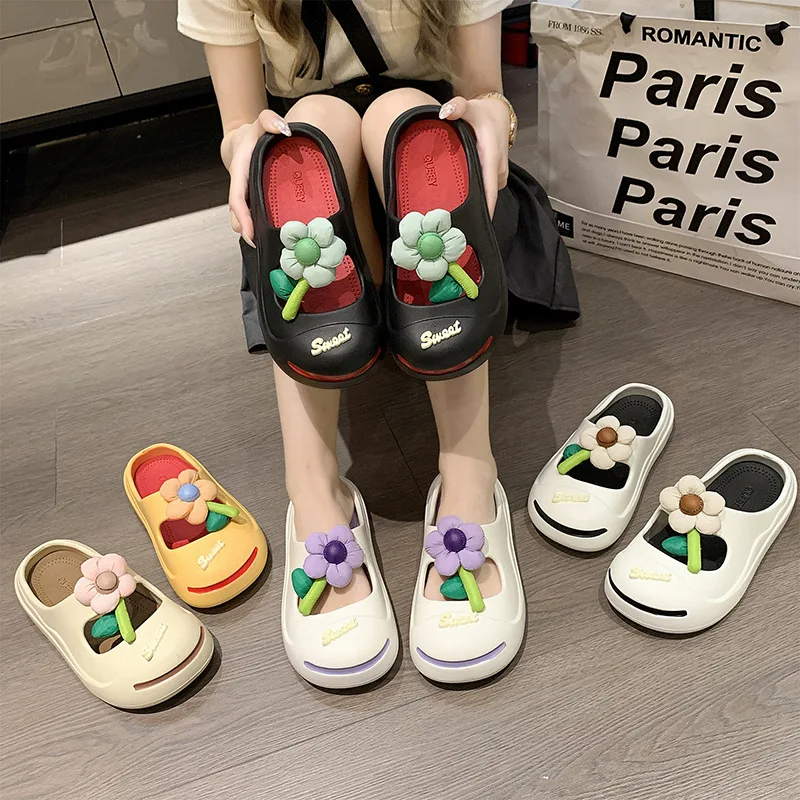 Fashion Charms Clog Shoes Outdoor Women Slippers Thick Sole High Quality Cross Summer Sandals For Girls
