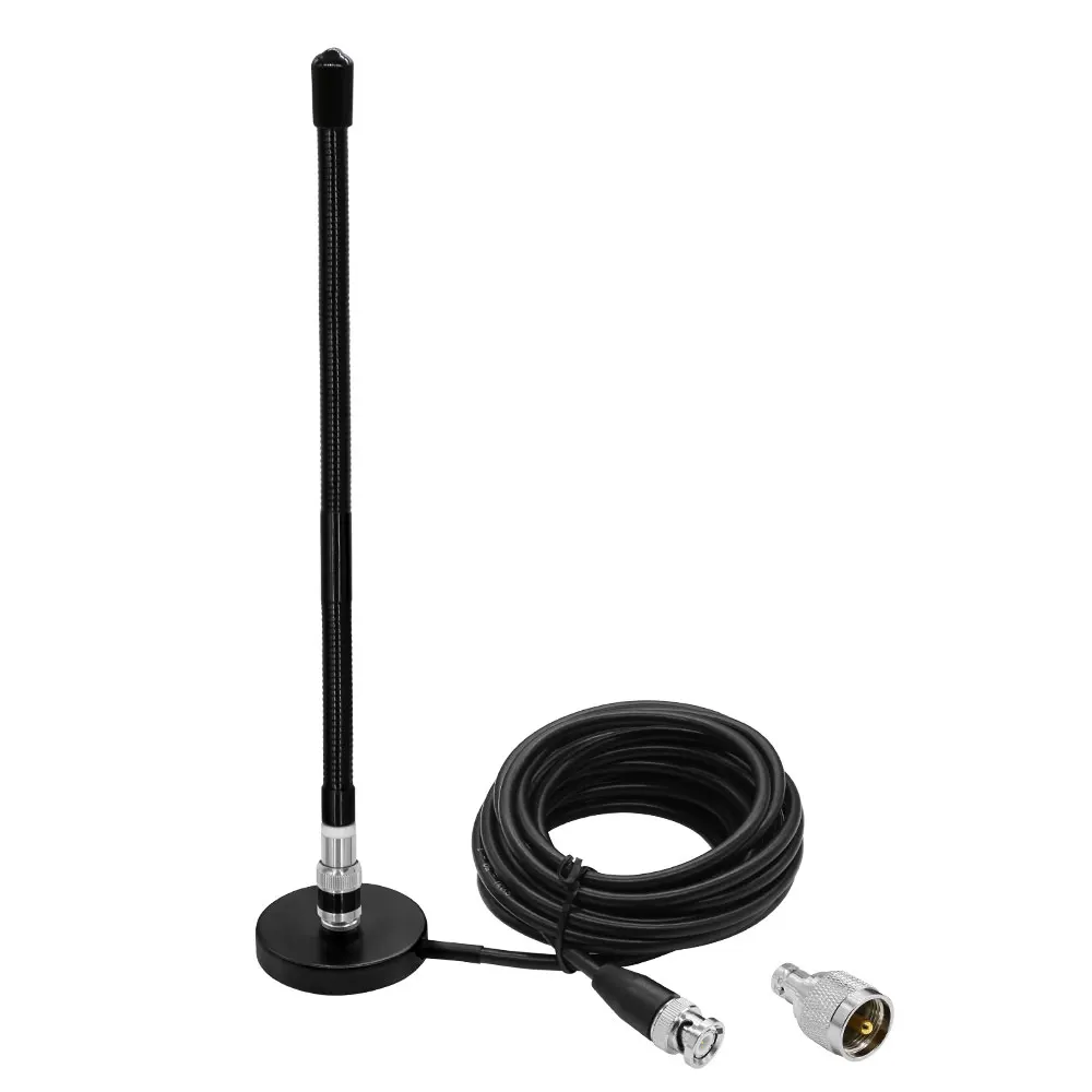 CB Antenna 27MHz Magnetic Base with BNC & PL259 Male Connector for Handhled Walkie Talkie Car Mobile Ham Radio
