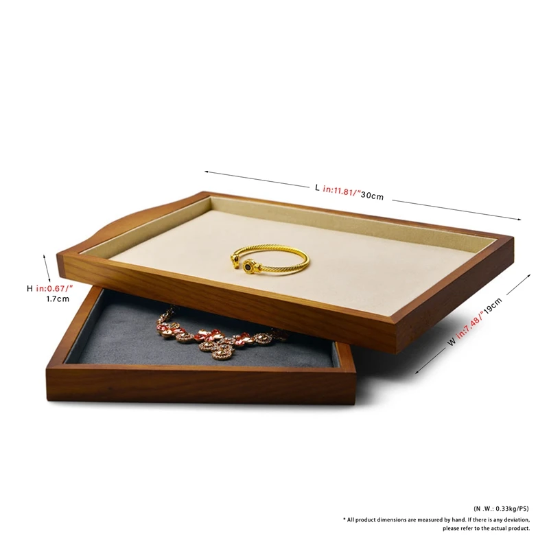 Oirlv Solid Wood Jewelry Tray For Small Items Exhibition Jewelry Organizer Display Props Large Size Wooden Pallets Jewelry Tray