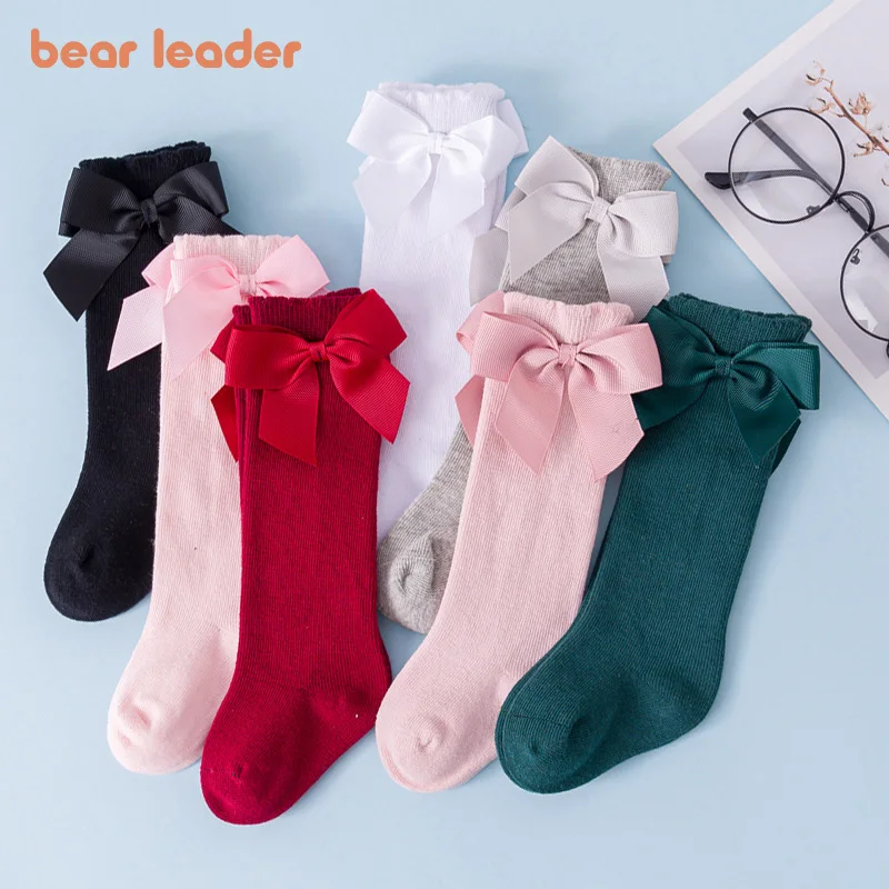 Bear Leader Baby Girls Socks 2022 New Fashion Autumn Winter Toddler Bowtie Socks Kids Casual Baby Clothing Infant Accessories