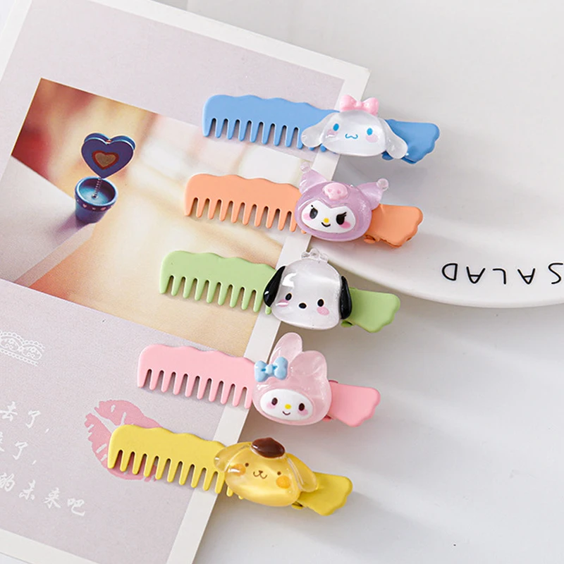 

Sanrioed Anime Hello Kitty Pompompurin Kuromi Comb Hairpin Kawaii Cinnamoroll My Melody Cartoon Pochacco Hair Clip Headwear Gift