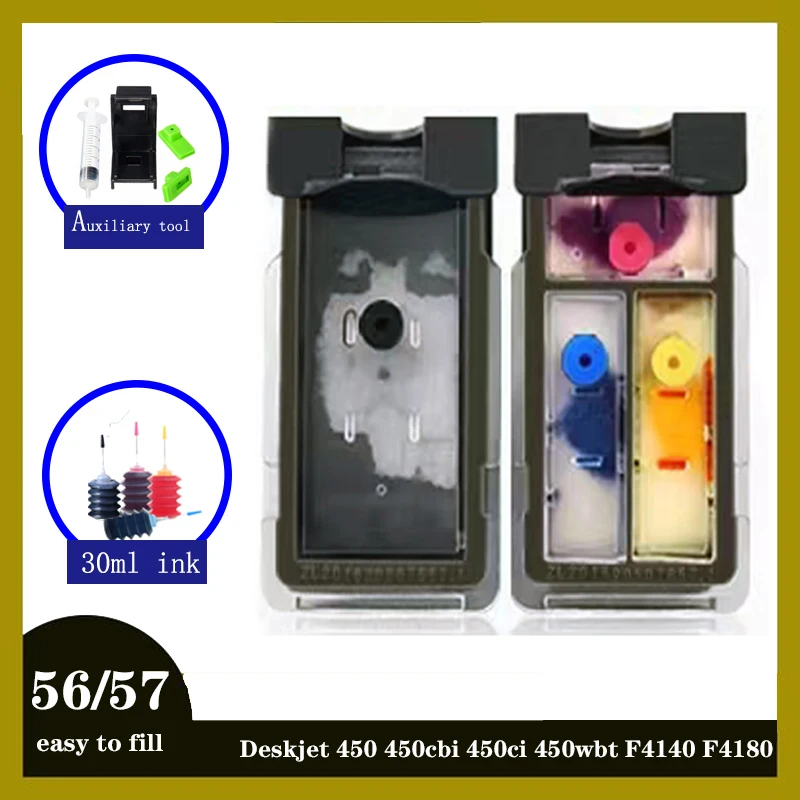 Replacement ink cartridge for hp 56 57 56XL 57XL for hp56 hp57 Deskjet 450 450cbi 450ci 450wbt F4140 F4180 5150 5550 printer