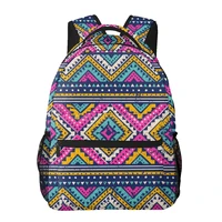2022 women shoulder bag multicolor tribal seamless pattern abstract fashion school bag for teenage girl backpacks travel bag