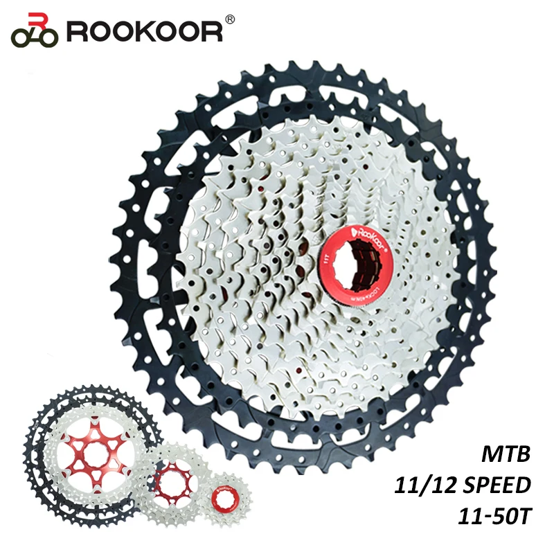 

Rookoor 2020 New Mountain Bike 11 12 Speed 50T Cassette Velocidade MTB Cassete Bicycle Parts Sprocket 11-50T Silver Ultralight