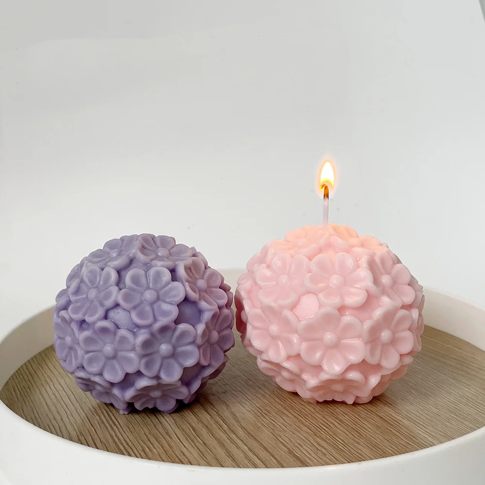 Симпатичная цветочная шаровая свеча силиконовая форма из эпоксидной смолы