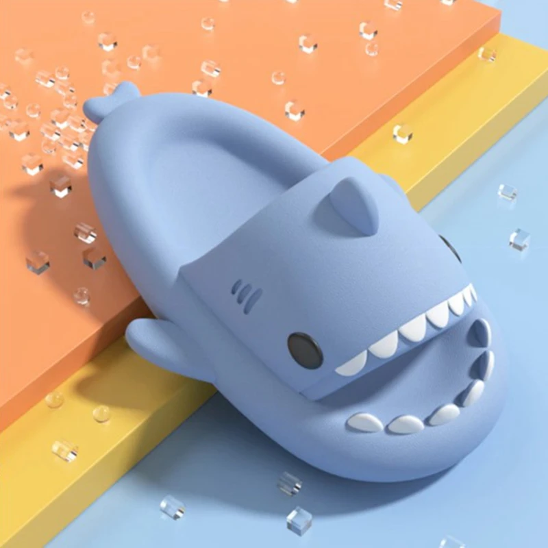 

Man Women Cartoon Shark Slippers 2022 Summer Anti-Skid EVA Flip Flops Woman Sandals Soft Sole Home Indoor Slides for Kids Adults