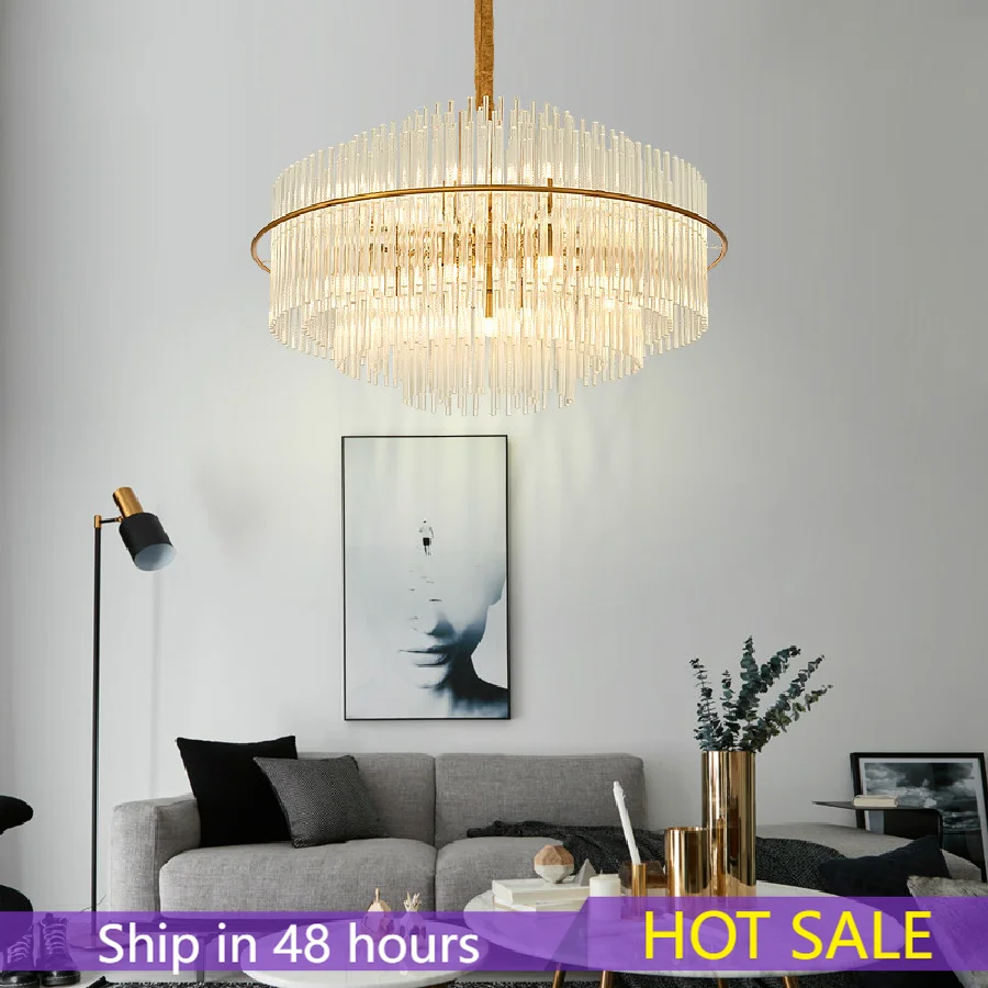 

Светодиодный подвесной светильник в стиле постмодерн, роскошный потолочный светильник с кристаллами для гостиной, спальни, столовой, модны...