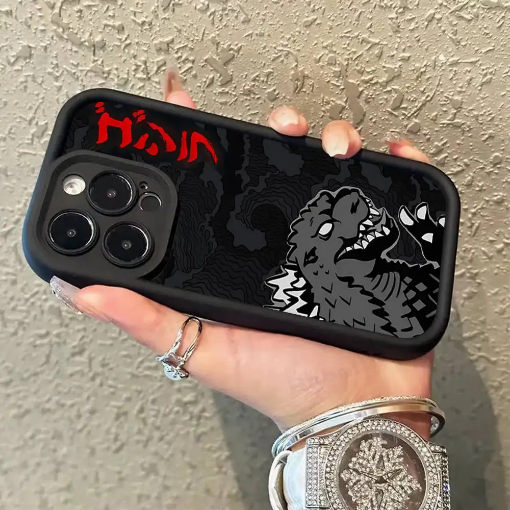Фото Силиконовый мягкий чехол для телефона Monster G-GodzillaEs-s для iPhone 17 16 15 14 Plus 13 12 Mini 11, черный. №5