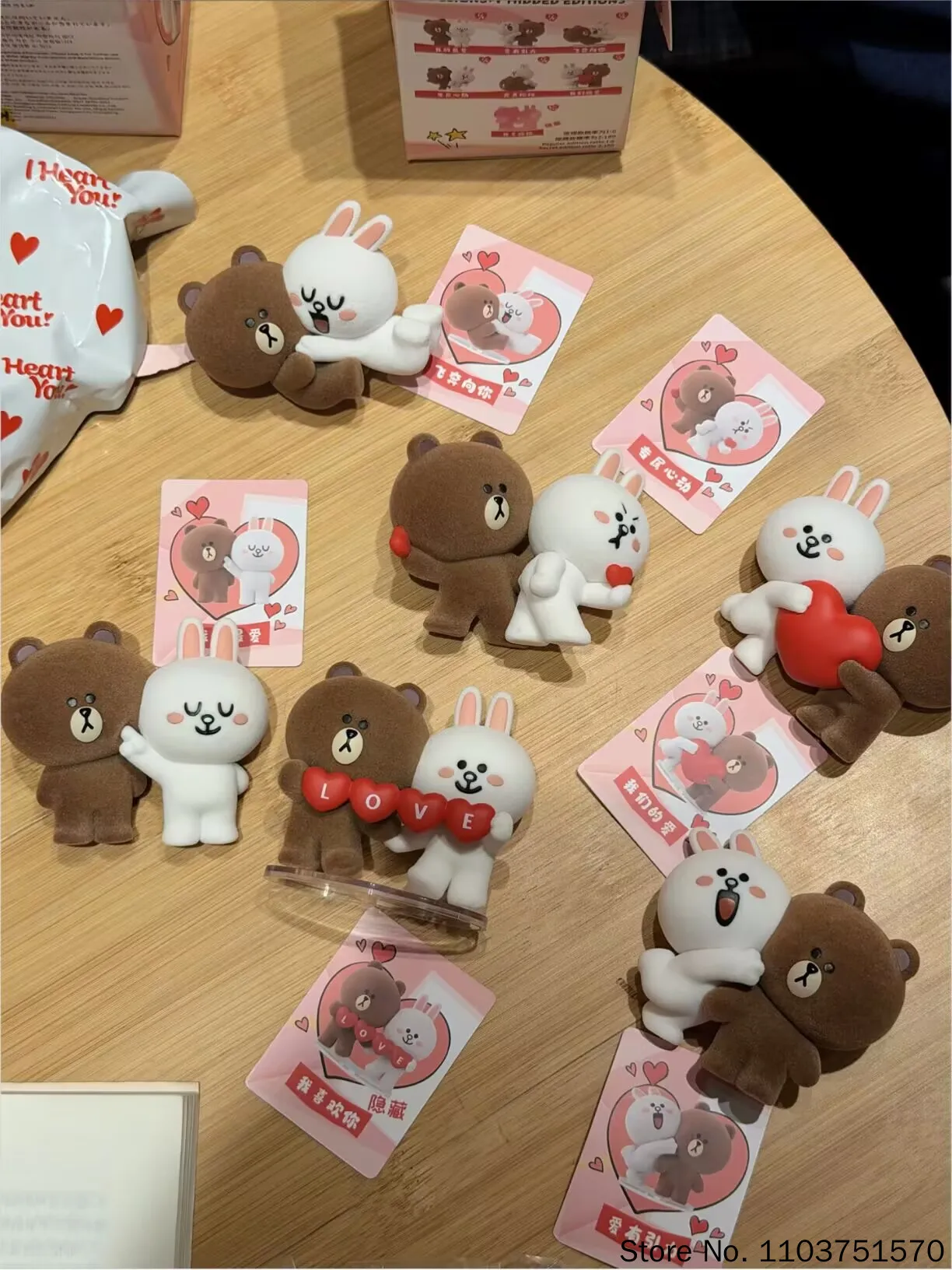 Коллекционная мини-фигурка Line Friends из серии I Heart You, флокированная, модная игрушка, украшение для рабочего стола, подарок для пар (art.: 3920dc56d8a73) - 3920dc56d8a73