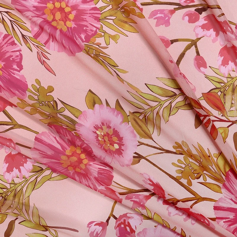 Модное новое розовое платье-рубашка из 100% шелковой ткани Роскошная ткань класса