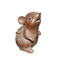 clever cute little mouse wood carving carved statue home decor figurines gift
