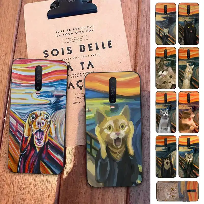 

Scream Cat Dog Art Phone Case For Redmi 5 6 7 8 9 10 plus pro 6 7 8 9 A GO K20 K30 K40 pro plus F3 Fundas