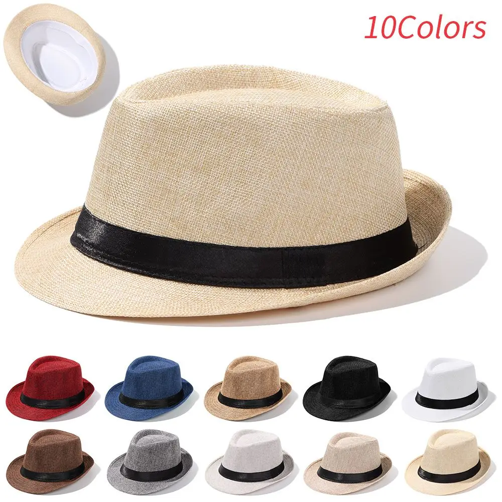 

Soft Gangster Cap Unisex Felt Fedora Cap Jazz Cap Top Hats Beach Sun Hat