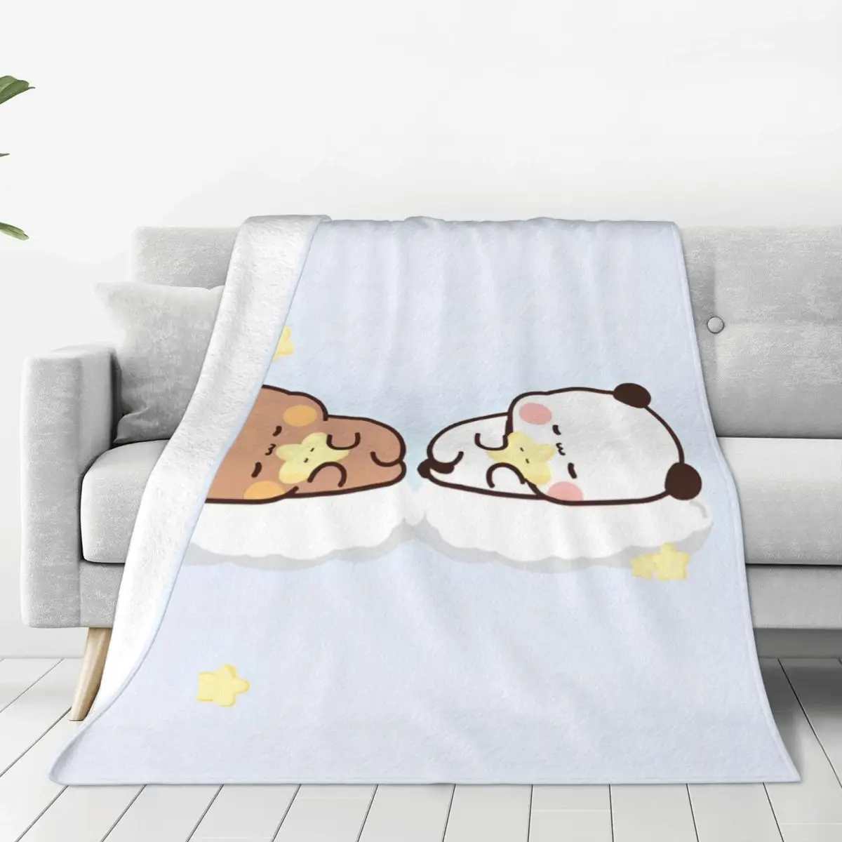 Флисовое одеяло Bubu и Dudu панда медведь теплые Пледы для кровати спальни
