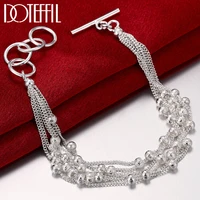 doteffil 925 sterling silver frosted bead chain grapes bracelet for women wedding engagement party jewelry