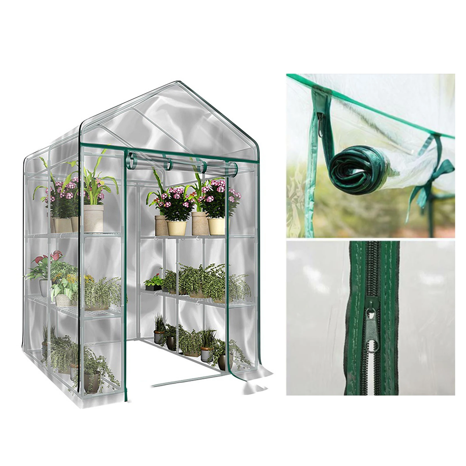 

Крышка из ПВХ для теплиц, теплый садовый 3-уровневый Водонепроницаемый защитный домик для садовых растений, цветов, без железной подставки