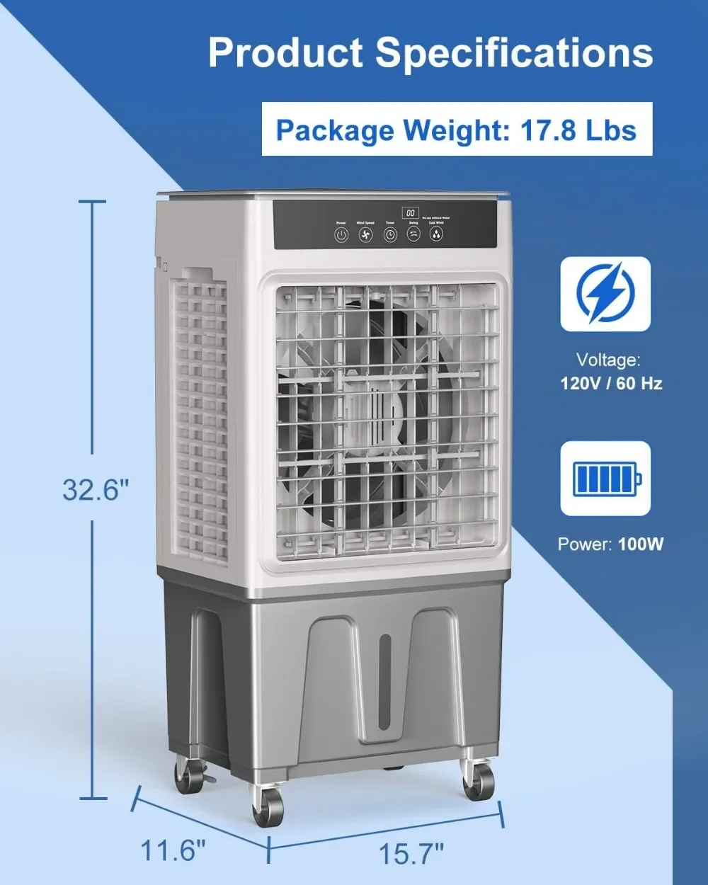 2100CFM портативные кондиционеры с дистанционным управлением 3-в-1 Испарительный