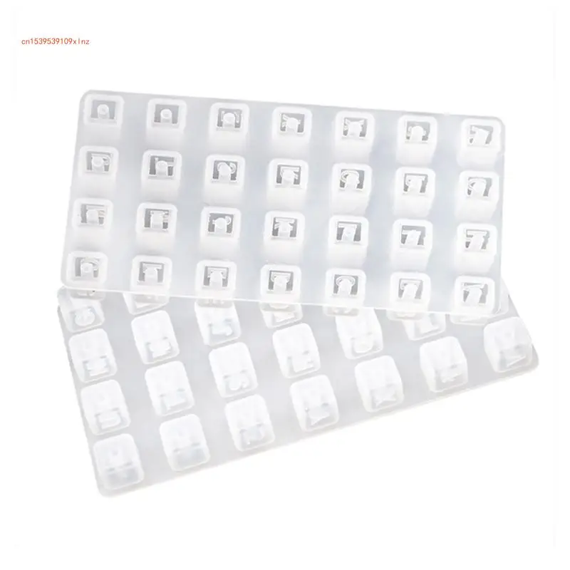 

Upgraded 2 Pcs/set Small Square Letter with Hole Silicone Mold for Bracelet DIY Crystal Epoxy Resin Jewelry Making Tool