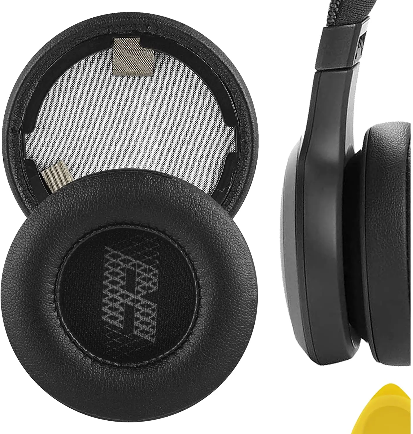 

Geekria QuickFit Protein Leather Replacement Ear Pads for JBL Live 460NC Wireless On-Ear Headphones Ear Cushions Headset Earpads