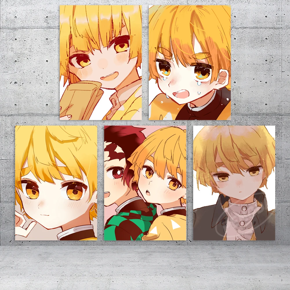 

Home Decor Demon Slayer Painting Kamado Tanjirou Canvas Print Anime Poster Wall Art Agatsuma Zenitsu Picture Bedroom Background